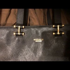 Modalu xl black tote leather
